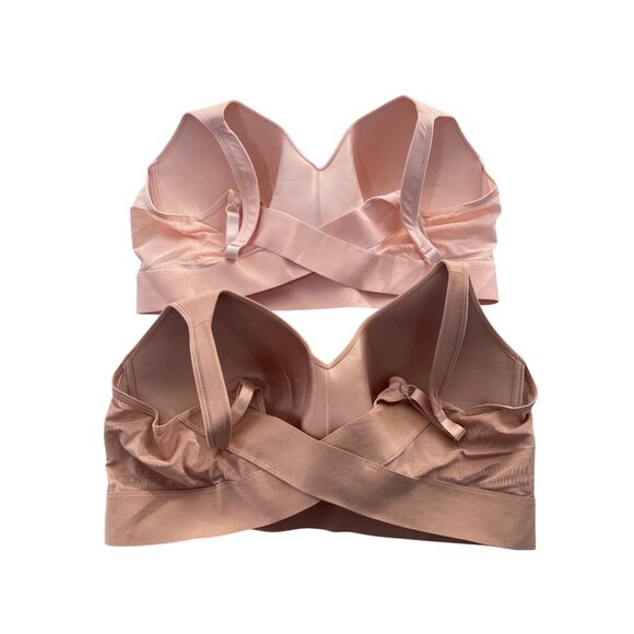 Rhonda Shear 2Pack Molded Cup Bra with Wrap Back Size 3X Pink Beige Lounge 665.5 - Picture 3 of 10